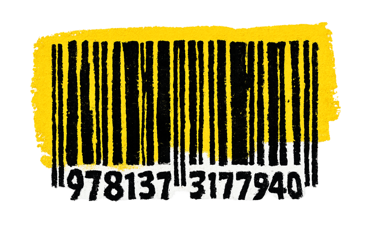 Hand-painted barcode illustration with ISBN 978137-3177940